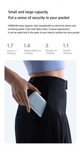 Cargador Portátil Original <span class=keywords><strong>Xiaomi</strong></span> Mi con Cable Integrado, Mini Power Bank de 10000mAh, Versión de Bolsillo, para <span class=keywords><strong>Xiaomi</strong></span> - Product Image 5