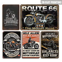 Letreros de Metal Legend Motorcycles the Mother Road, Decoración de Pared para Garaje o Cuarto de Hombre
