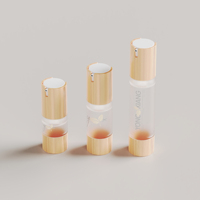 Flacon pompe sans air cylindrique 15ml 30ml 50ml en ABS AS PP pour emballage de lotion et crème, forme pour nettoyant visage, logo personnalisé