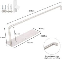 HOMEDEC Porte-rouleau de papier toilette mural moderne en acier inoxydable 304 chromé auto-adhésif pour salle de bain, 3 ans