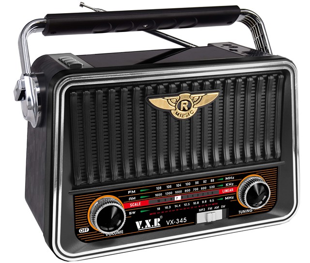 High Sensitivity Deep Sound AM FM Rechargeable Portable Radio VX-345 Multi-Functional Home Radio with Wooden Design Cheap Price