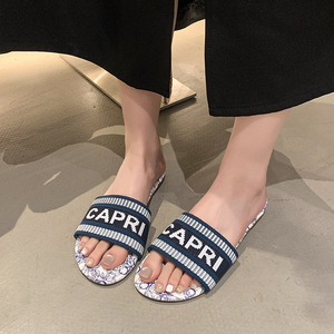 ashion Plus Size Sandals Womens 2025 Summer New Embroidered Alphabet Slippers Capri Holiday Beach-Word231231 231 - Product Image 3