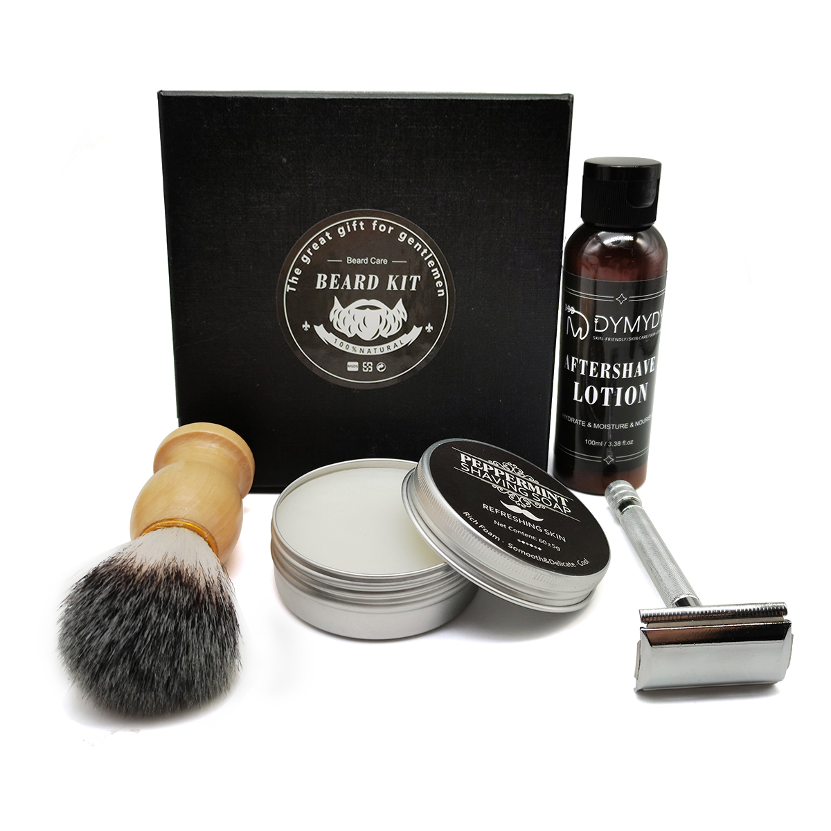 Kit de rasage pour hommes, accessoires de rasage, pompe pour le rasage, la barbe, brosse à savon, sécurisé, lame de rasage