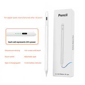 ปากกาสไตลัสสำหรับ iPad 314 รุ่น Palm Rejection พร้อมแม่เหล็กดูดติด รองรับการเอียง ชาร์จเร็ว 15 นาที ไฟ LED ดิจิตอล สำหรับ Pro Air Mini 2018-2026 OEM - Product Image 1