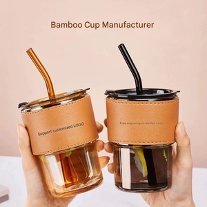 Une tasse en <span class=keywords><strong>verre</strong></span> en plastique haute esthétique <span class=keywords><strong>avec</strong></span> une <span class=keywords><strong>paille</strong></span> adaptée comme cadeau ou tasse pour les femmes et idéale pour les jus et le café - Product Image 5