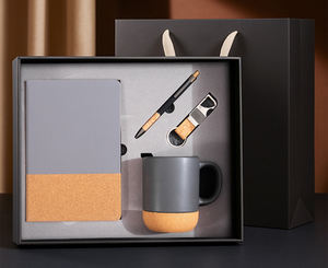 Coffret de carnets minimalistes chinois modernes IStapromo – Journal vintage avec dos en liège et personnalisation du logo pour souvenirs d'entreprise - Product Image 5