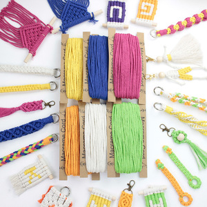 1 Set Value Pack <strong>Macrame</strong> <strong>Kit</strong> 10-Style Polyester Keychain/Headphone Case/Feather Tapestry/ Boho DIY Gift <strong>Beginners</strong> Tutorial - Product Image 3
