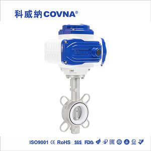 Válvula de Mariposa COVNA DN150 de 6 Pulgadas PN16 con Asiento de PTFE, Tipo Wafer, Acero Inoxidable 316, Actuador Eléctrico Trifásico de 24VDC - Product Image 3