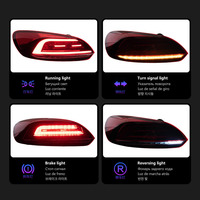 Conjunto de Luces Traseras LED XUNBAI para Volkswagen Scirocco R 2009-2017, Señal de Giro Dinámica, Luz de Freno, Luz Trasera DRL, Actualización de Lámpara Trasera