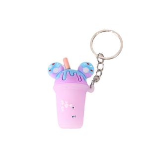 Regali promozionali per ragazze per bambini <span class=keywords><strong>all</strong></span>'ingrosso carino adorabile 2d 3d Boba Milk Tea Milktea Design portachiavi in Silicone PVC portachiavi - Product Image 2