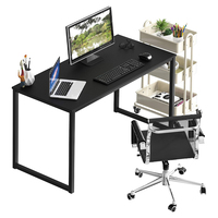 Bureau d'angle moderne en bois et acier, gain de place, pour salon et bureau à domicile, noir - Prix de gros