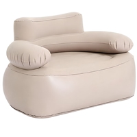 Canapé gonflable floqué, chaise longue gonflable portable pour 1 ou 2 personnes, pour le camping, le pique-nique, la plage et la maison
