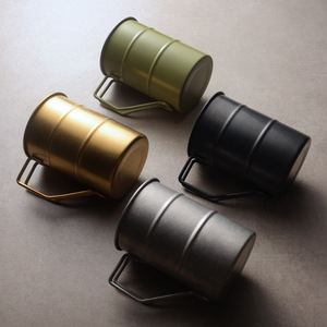Taza de tambor de acero inoxidable con asa para cafés, restaurantes, camping al aire libre, envejecimiento <span class=keywords><strong>vintage</strong></span> irrompible - Product Image 3