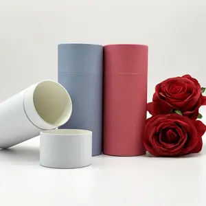 Recyclable Cardboard Cylinder Round Bottle Box With Lid Cosmetics Standard Carton Packaging Kraft Paper Tube Package