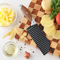 RVS antislip handvat gegolfde snijmes voor aardappel, wortel, groente en fruit & groentegereedschap