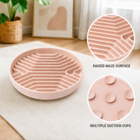 Gamelle personnalisée en silicone pour animaux de compagnie – Gamelle anti-glouton pour chien avec ventouse, design labyrinthe étoilé, antidérapante, pour petits chiens
