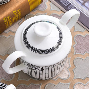 Assiettes de table Heco – Services de vaisselle minimalistes, cadeaux promotionnels, best-sellers, porcelaine nordique, salle à manger, porcelaine fine, rayures noires royales - Product Image 4