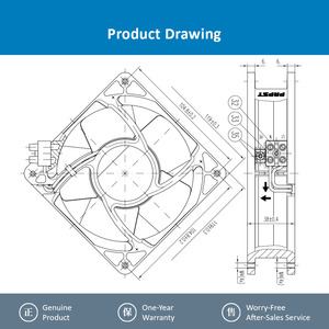 พัดลมระบายความร้อนอุตสาหกรรม ebm-papst รุ่น 4600N-466 สำหรับตู้ควบคุมอุปกรณ์ - Product Image 4