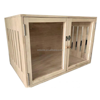 Maison de chien blanche moderne d'intérieur en bois avec le chenil acrylique de meubles d'animal familier de porte
