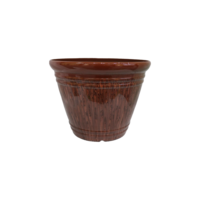 Pot de fleurs vintage marron en PP de qualité supérieure, durable et léger, 8 et 12 pouces, finition brillante, avec trou de drainage pour extérieur/intérieur