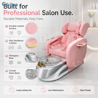 Mobilier de salon professionnel, fauteuil de pédicure rose pour soins des pieds et massage, pour salon de manucure