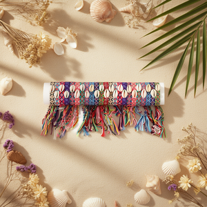 Bracelet perlé coloré avec pompons en coquillage, style bohème pour femmes, 24 pièces - Product Image 2