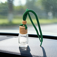 Flacon de parfum vide en verre de forme rectangulaire avec bouchon en bois, capacité de 10 ml, emballage en boîte cartonnée