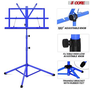 Soporte de Partituras DB Azul Metálico Ajustable y Plegable para Estuches de Instrumentos con Bolsa de Transporte - Product Image 3