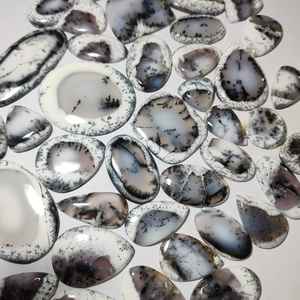 Agate naturelle Dendrite Cabochon de pierres précieuses en vrac Mélange de forme et de taille Lot de pierres précieuses d'agate Dendrite Fabrication de bijoux - Product Image 4