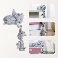 Figurine en résine Famille de bébés dragons dégradés, modèle de dragon volant mignon à suspendre, pour décoration de table intérieure