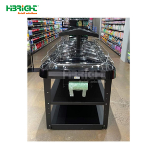 ชั้นวางของในร้านขายของชำทำจากไม้และโลหะชั้นวางของสำหรับวางผักและผลไม้ชั้นวางของซุปเปอร์มาร์เก็ตแบบสองด้านสำหรับงานหนักตามสั่ง - Product Image 5