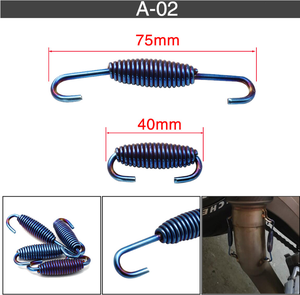 오토바이 수리 액세서리 배기 파이프 스프링 스테인레스 스틸 컬러 티타늄 머플러 범용 이동식 스프링 후크 - Product Image 3