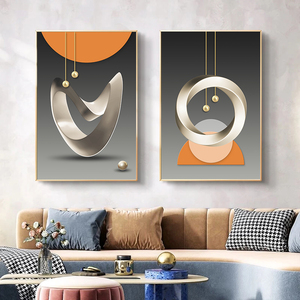 Arte Mural Moderno, Pósters Abstractos Nórdicos, <span class=keywords><strong>Cuadros</strong></span> en Lienzo Gris Naranja, Decoración del Hogar, <span class=keywords><strong>Cuadros</strong></span> para Sala <span class=keywords><strong>de</strong></span> Estar - Product Image 3