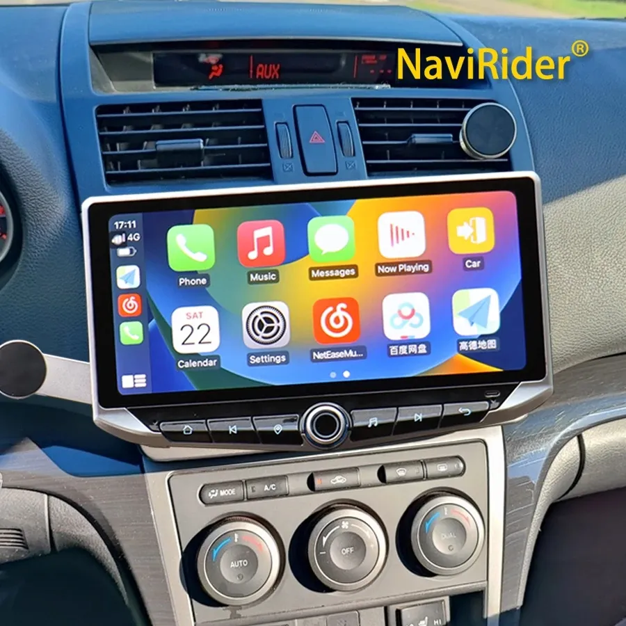 10.88 "Qled Tela Android Video Player Carplay para Mazda 6 GH 2007-2012 Tipo-C Carregamento Suporte Móvel GPS Multimídia Estéreo