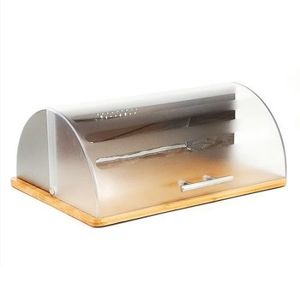 Boîte de rangement pour pain avec base en bambou et couvercle transparent pour la cuisine 39X31.5X16CM - Product Image 4