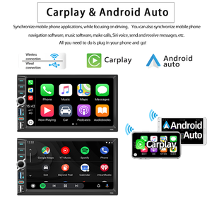 เครื่องเล่น <span class=keywords><strong>Mp5</strong></span>รถยนต์ระบบแอนดรอยด์7 "ไร้สาย2Din เครื่องเล่นดีวีดีสเตอริโอรถยนต์วิทยุในรถยนต์ - Product Image 5