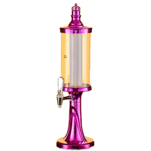 Distributeur de boissons vertical <span class=keywords><strong>avec</strong></span> tour à bière, <span class=keywords><strong>robinet</strong></span>, recharge solaire, réfrigération par glace, design portable pour le stockage de liquides transparents - Product Image 1
