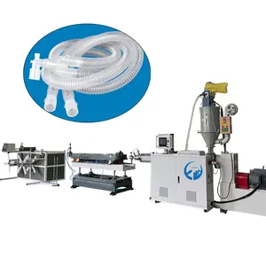 Machine ondulée d'extrudeuse de tuyau de respiration médicale en plastique flexible/ligne de production de tuyau ondulé rétractable