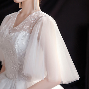 Robes <span class=keywords><strong>de</strong></span> mariée à col en V extrêmement éthérées à la mode blanche pour anniversaire sexy élégantes - Product Image 4
