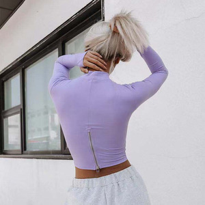 <span class=keywords><strong>Camiseta</strong></span> sin mangas elástica ajustada <span class=keywords><strong>para</strong></span> mujer, Top deportivo de manga <span class=keywords><strong>larga</strong></span> de talla grande - Product Image 6