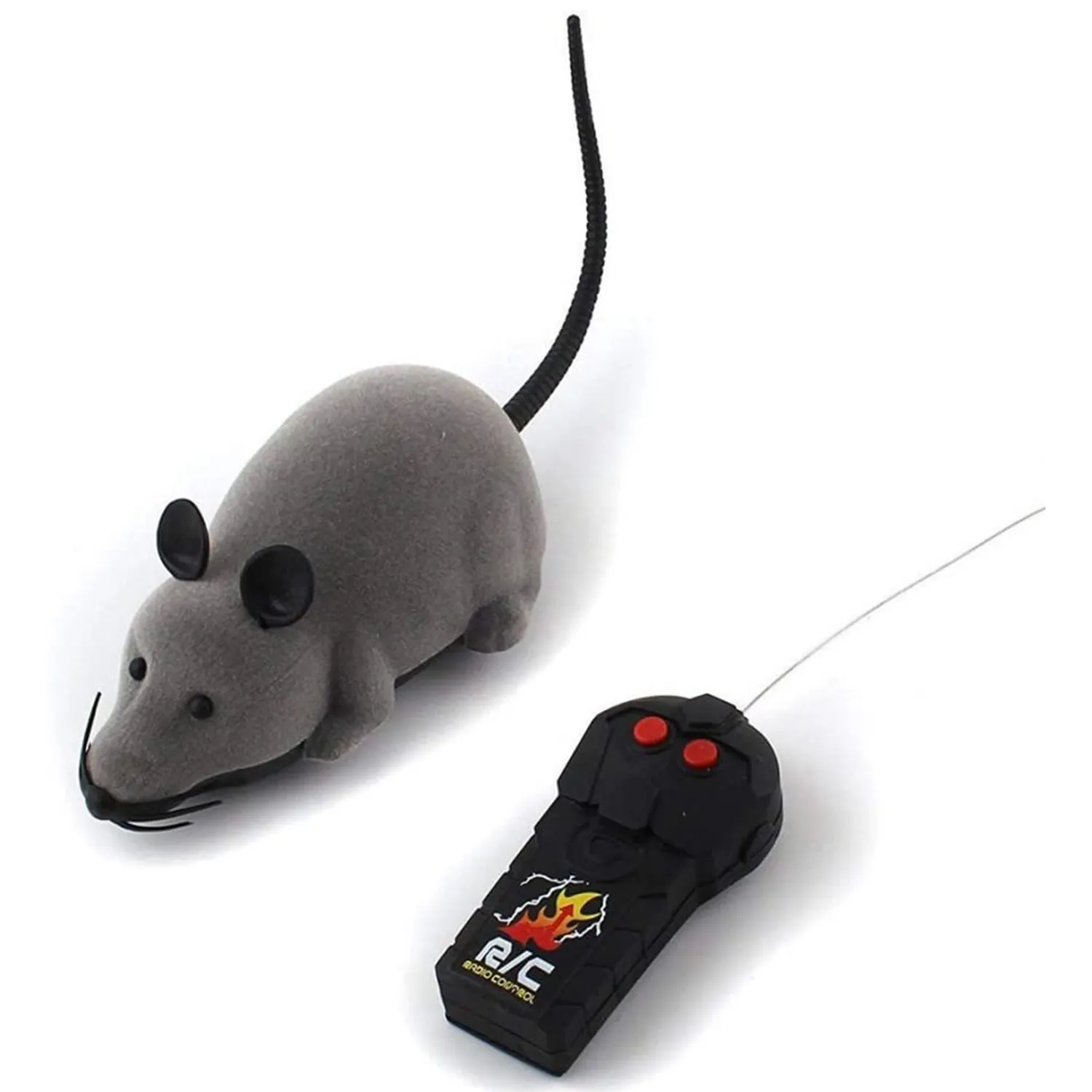 Electronic Remote Control Rat Kids RC Plush Rat Toy (Gray) Interactive Cat Toy
