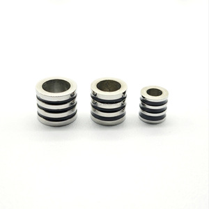Cuentas espaciadoras acanaladas de acero inoxidable de 4.5/5.5/6.5mm, cuentas tubulares sueltas de agujero grande <span class=keywords><strong>para</strong></span> accesorios de joyería DIY, pulseras y collares - Product Image 4