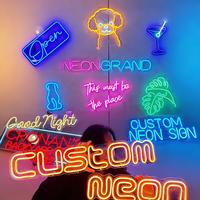 Bond Günstige Spielkarten Neon-Schild Poker Neon-Schilder für Wanddekoration LED Neonlicht Blau Rot Texas Hold 'em Double A Schilder