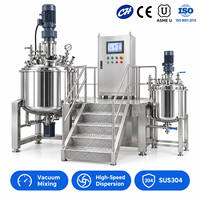 Cuve de mélange sous vide automatique en SUS304 avec chauffage par enveloppe et système PLC pour la production cosmétique