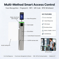 Barrière pivotante sur mesure en acier inoxydable avec lecteur de carte RFID, contrôle d'accès, tourniquet anti-pincement pour bureau et salle de sport