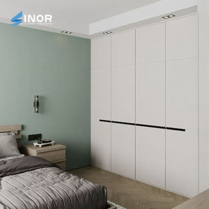 Modern <b>Floating</b> Wooden Wardrobe Wall Mounted Solid Wood <b>Frame</b> Space Saving Storage for Contemporary Bedroom - Product Image 6