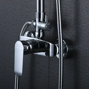 Ares Idealex Wholesale Customization Wall Mounted Single Handle Rain Bath Taps Mixer Bathroom Shower Set