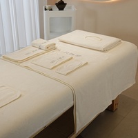 Lot de 2 draps-housses pour table de massage SPA, housse de matelas de thérapie avec trou