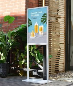 Outdoor Portable Metal H-Type <b>Frame</b> Double-Sided Modern Pavement/Sidewalk Sign Poster Stand 82x26x66cm Tension Fabric - Product Image 2
