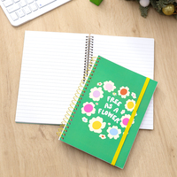 Carnet de notes A5 à reliure filaire personnalisé de 96 feuilles, cahier d'écriture relié par bobine de papier épais UV pour l'école et le bureau.